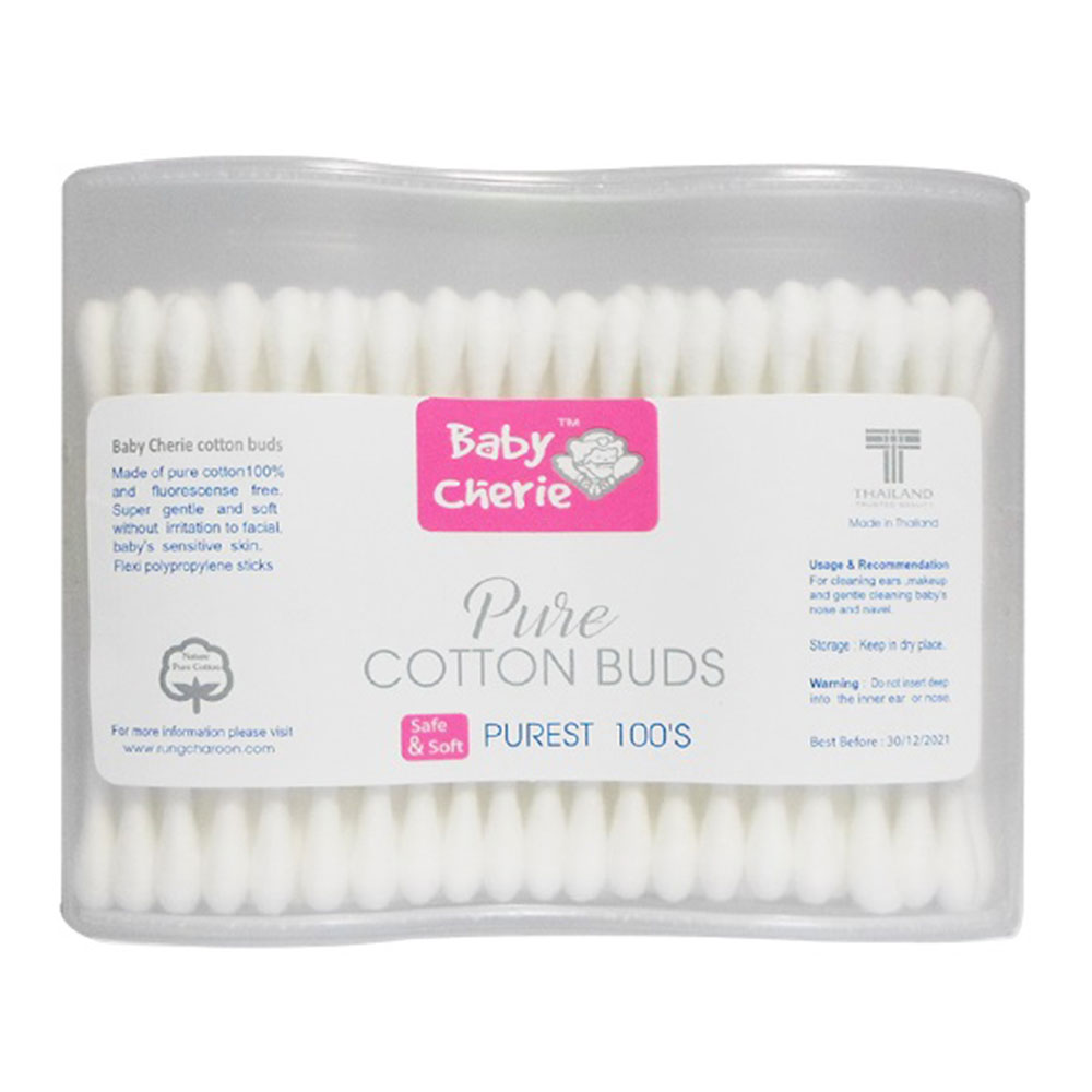 BABY CHERIE COTTON BUDS WAVY CAN 100'S
