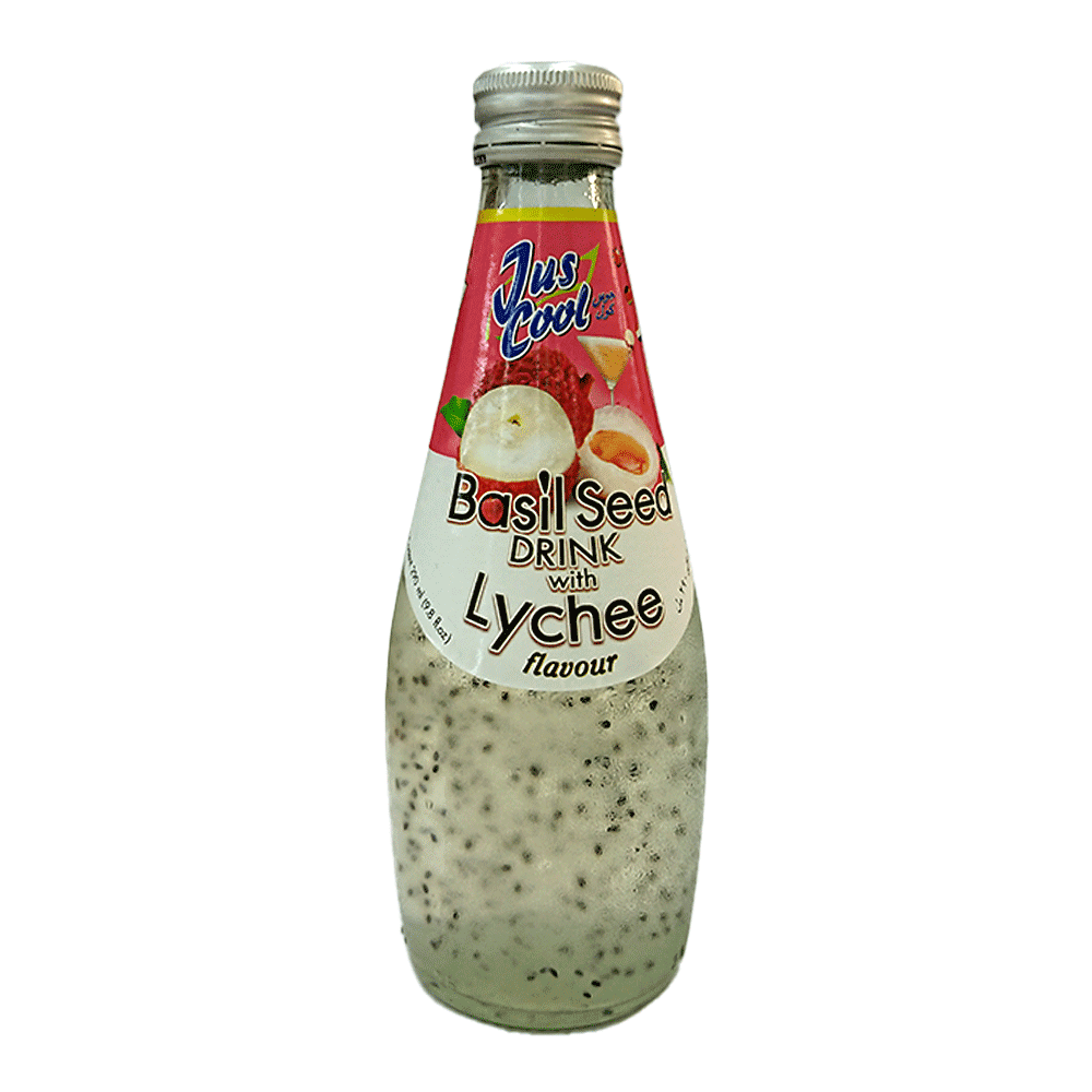 JUSCOOL BASIL SEED LYCHEE 290ML