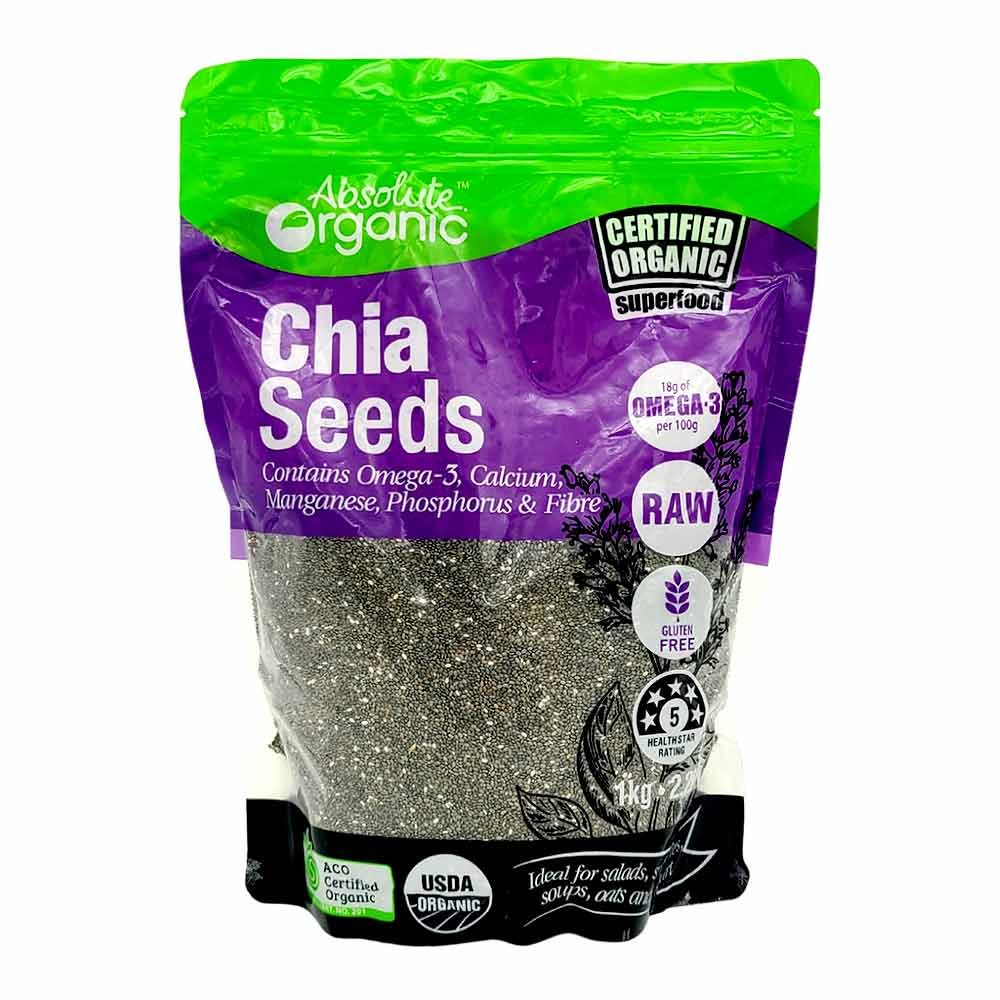 Absolute Organic Chia Seeds 1kg 6500