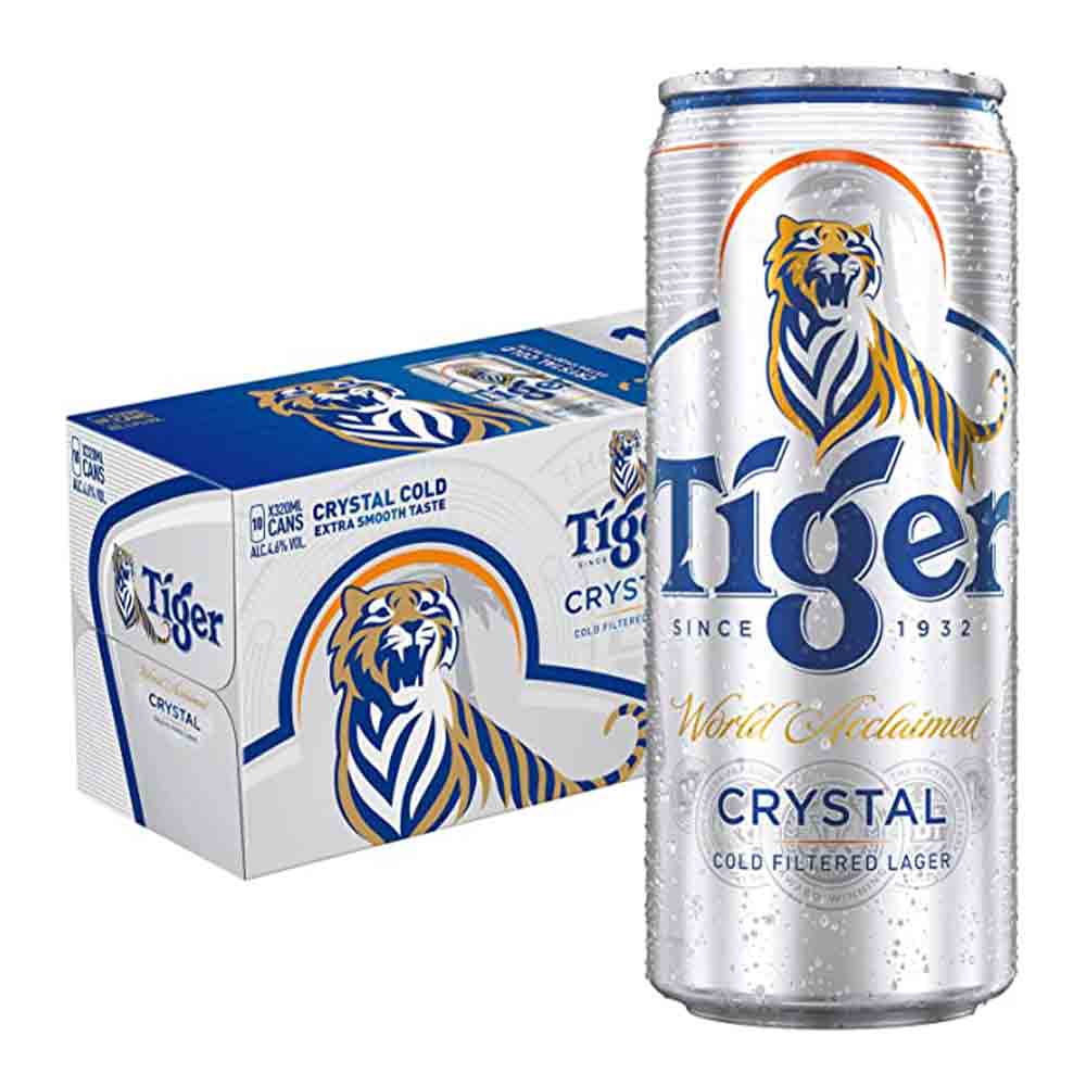 Heineken Tiger Crystal Cold Filtered larger beer 5% Vol 24 x 320ml