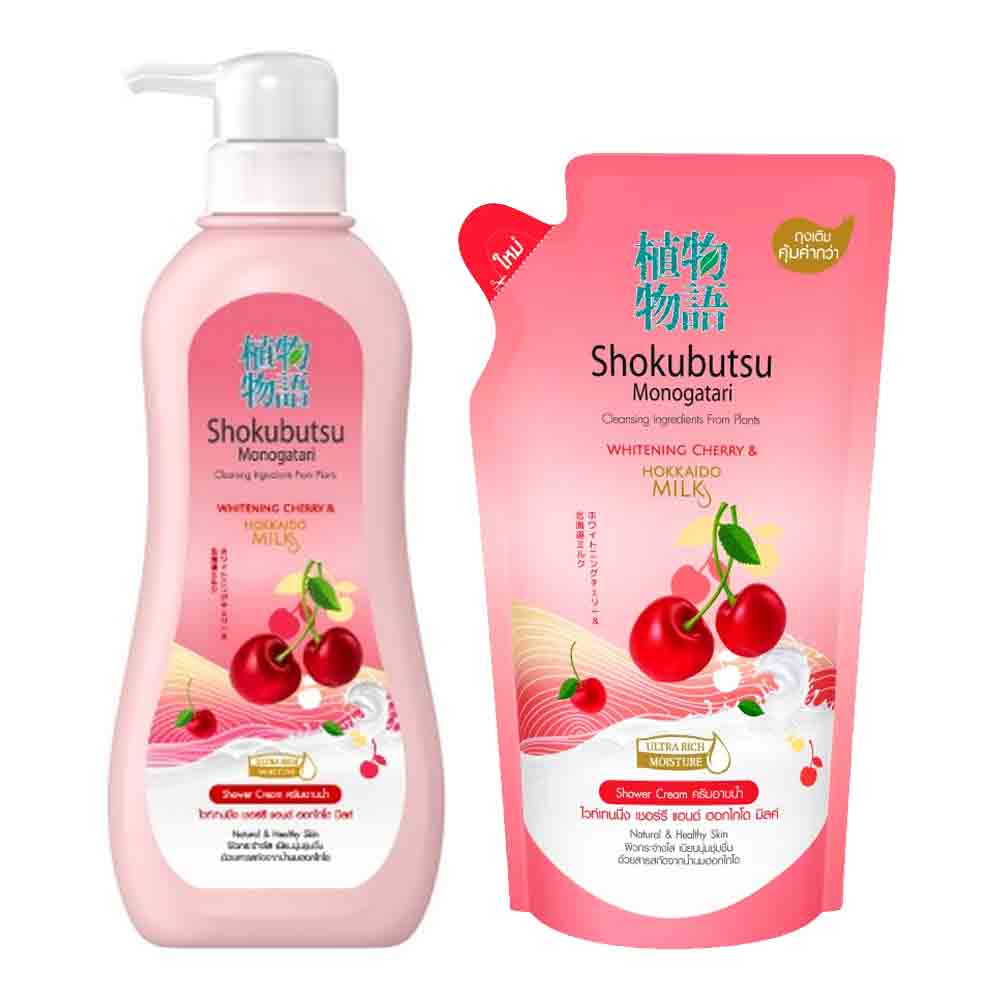 Shokubutsu Shower Cherry & Milk 500ml + 500ml