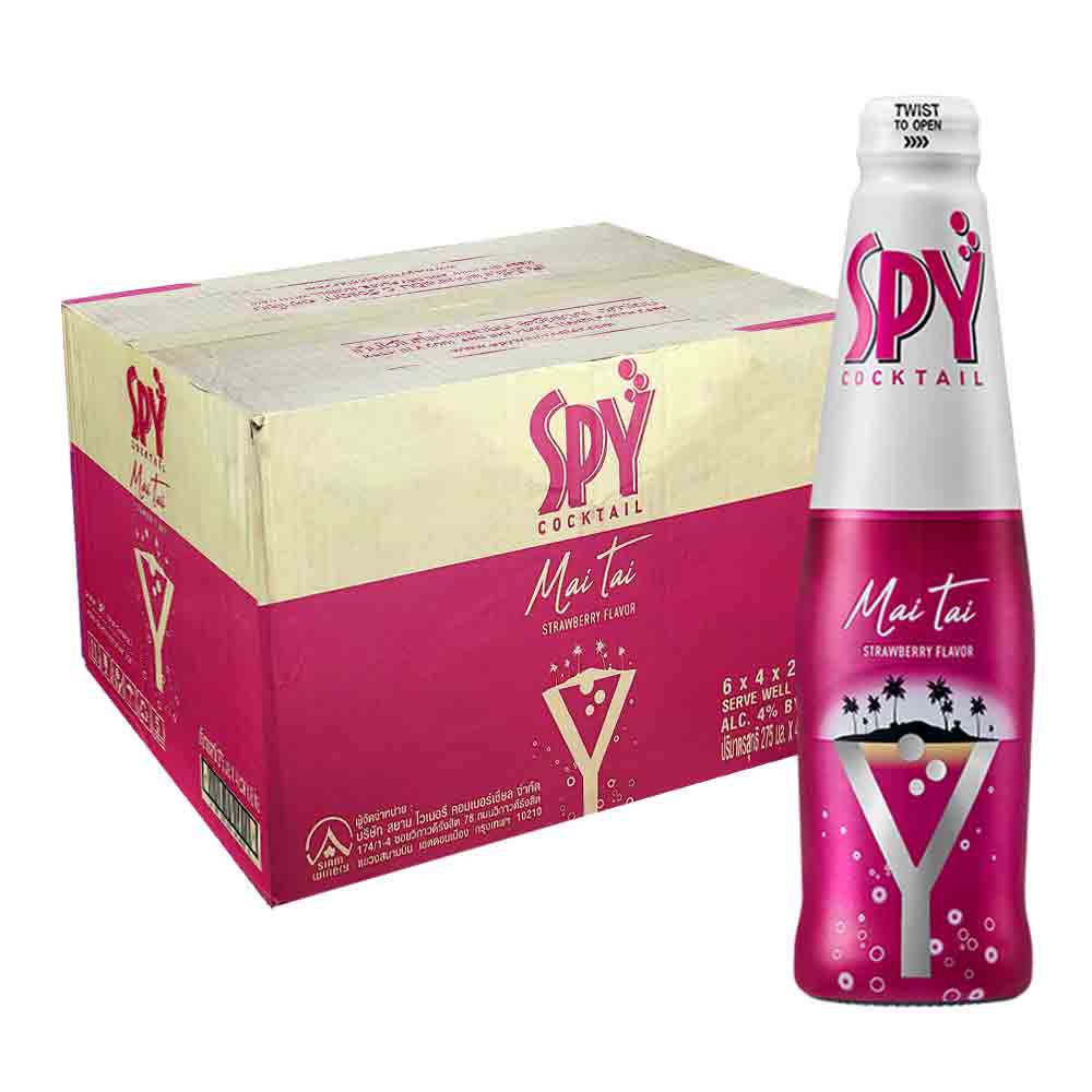 SPY COCKTAIL MAITAI STRAWBERRY FLAVOR 4 VOL 24 x 275ML